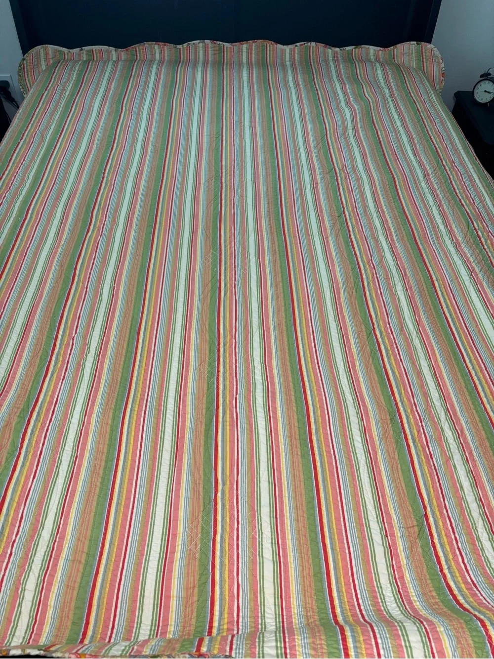 Embroidery Kantha Quilt Bedspread Floral Boho Gypsy Blanket Reversible 66x64”